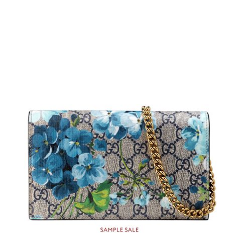 gucci gg blooms supreme canvas wallet on a chain|Gucci Chain Wallet GG Supreme Blooms Mini Blue .